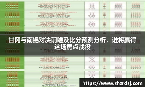 甘冈与南锡对决前瞻及比分预测分析，谁将赢得这场焦点战役